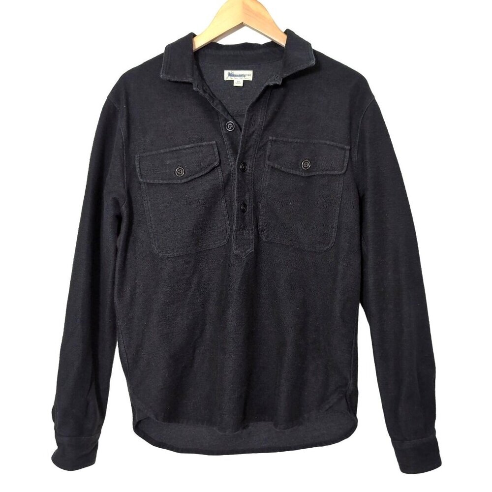J Crew Knit Goods NY Pullover Shirt‎ Women M Black Long Sleeve Casual Chore Barn